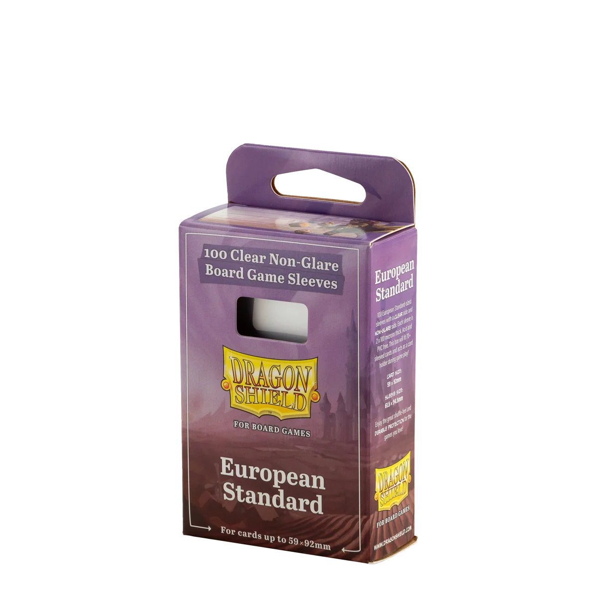 Dragon Shield Sleeves: Board Games - Eurobean Standard 59 x 92mm Clear & Non-Glare (100)