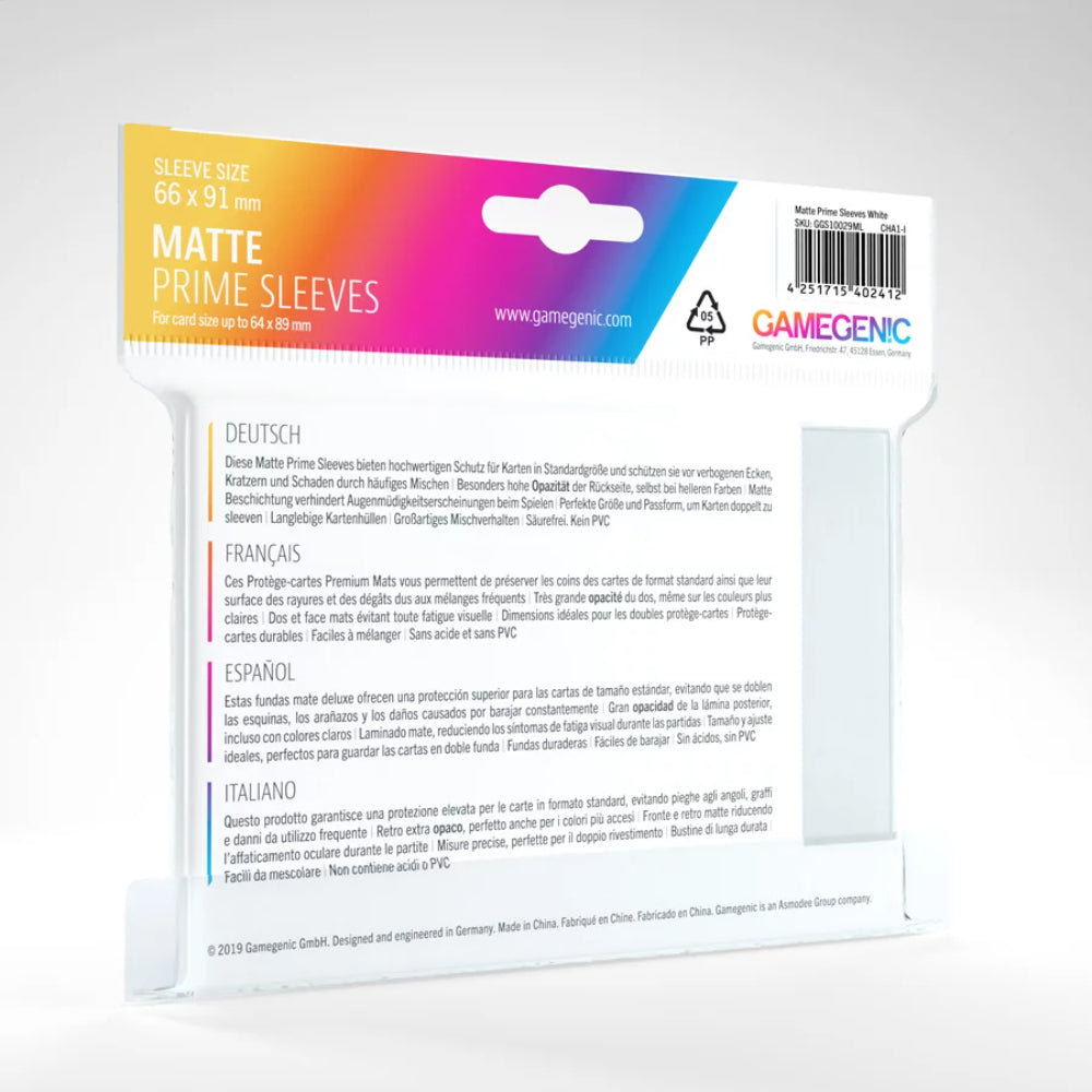 GameGenic - Matte Prime Sleeves: White (100)