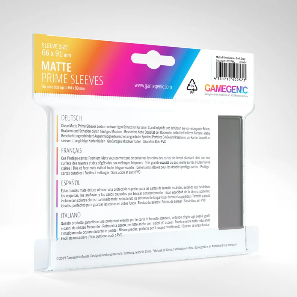 GameGenic - Matte Prime Sleeves: Grey (100)