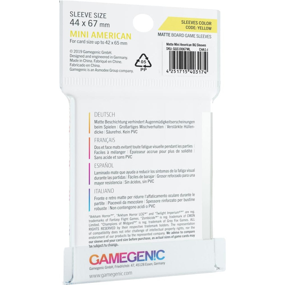 GameGenic - MATTE Sleeves: 44mm x 67mm (Mini American)