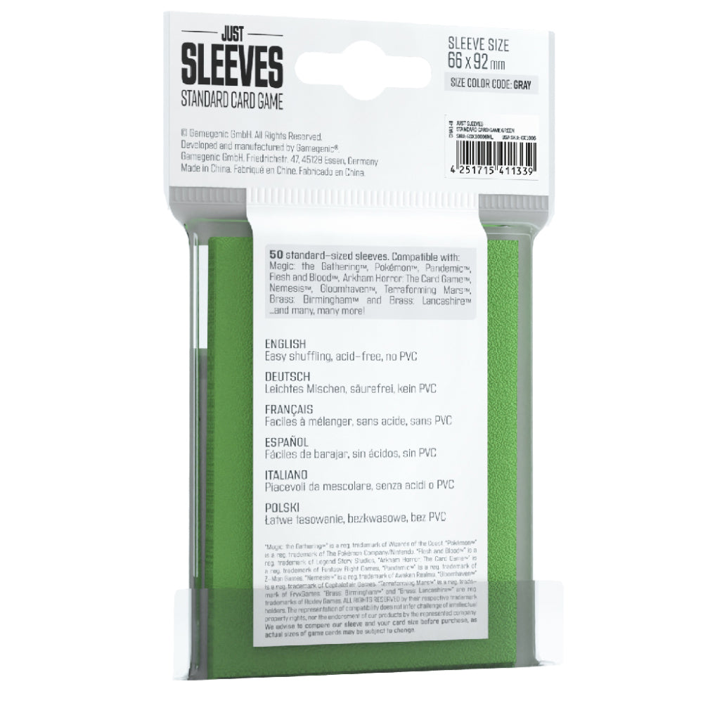Just Sleeves - Standard Sleeves: Green (50) - Level Up Store Just Sleeves - Standard Sleeves: Green (50) - Level Up Store