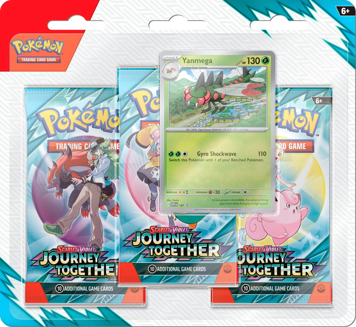 Pokemon TCG Scarlet Violet - Journey Together 3-Pack Blister - Yanmega