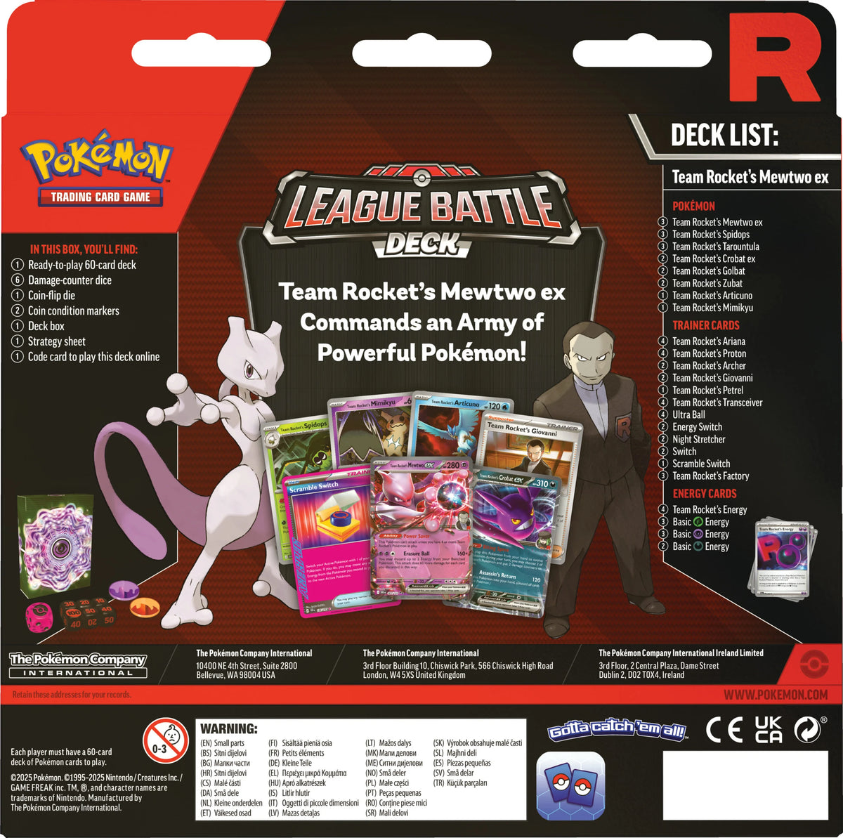 Pokémon TCG: Team Rocket's Mewtwo ex League Battle Deck