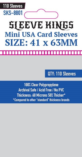 Sleeve Kings | Mini USA Card Sleeves (Size 41 x 63 mm)
