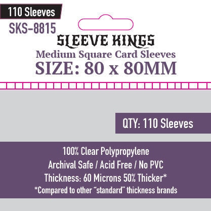 Sleeve Kings | Medium Square Card Sleeves (Size 80 x 80 mm)