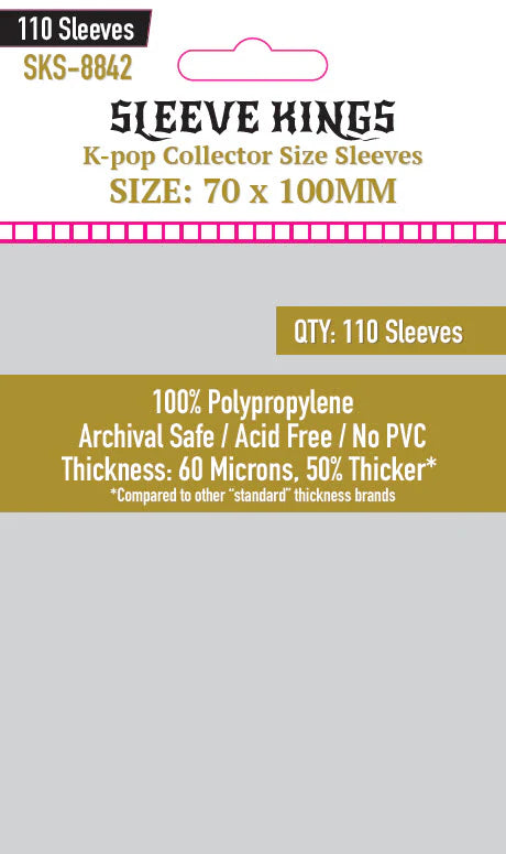 Sleeve Kings | K-Pop Collector Size Sleeves (Size 70 x 100 mm)