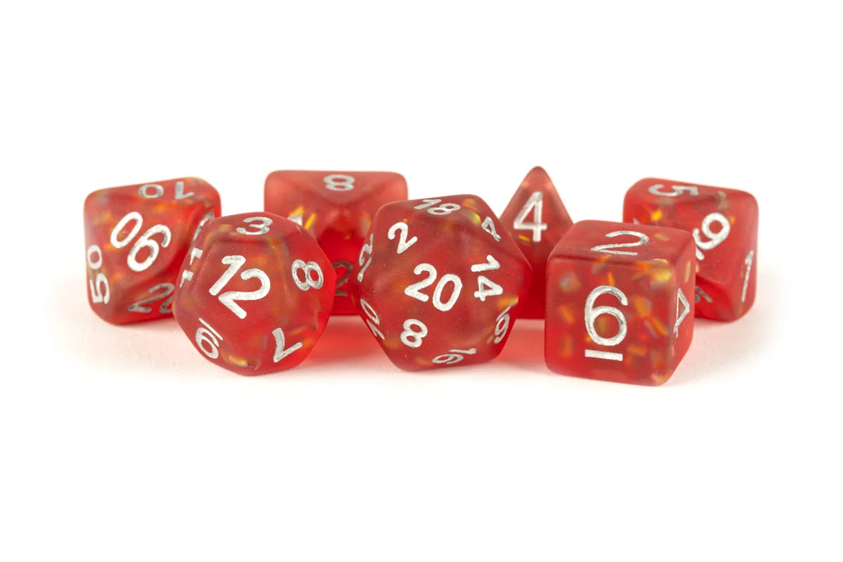 Icy Opal: Red - 16mm Resin Dice Set