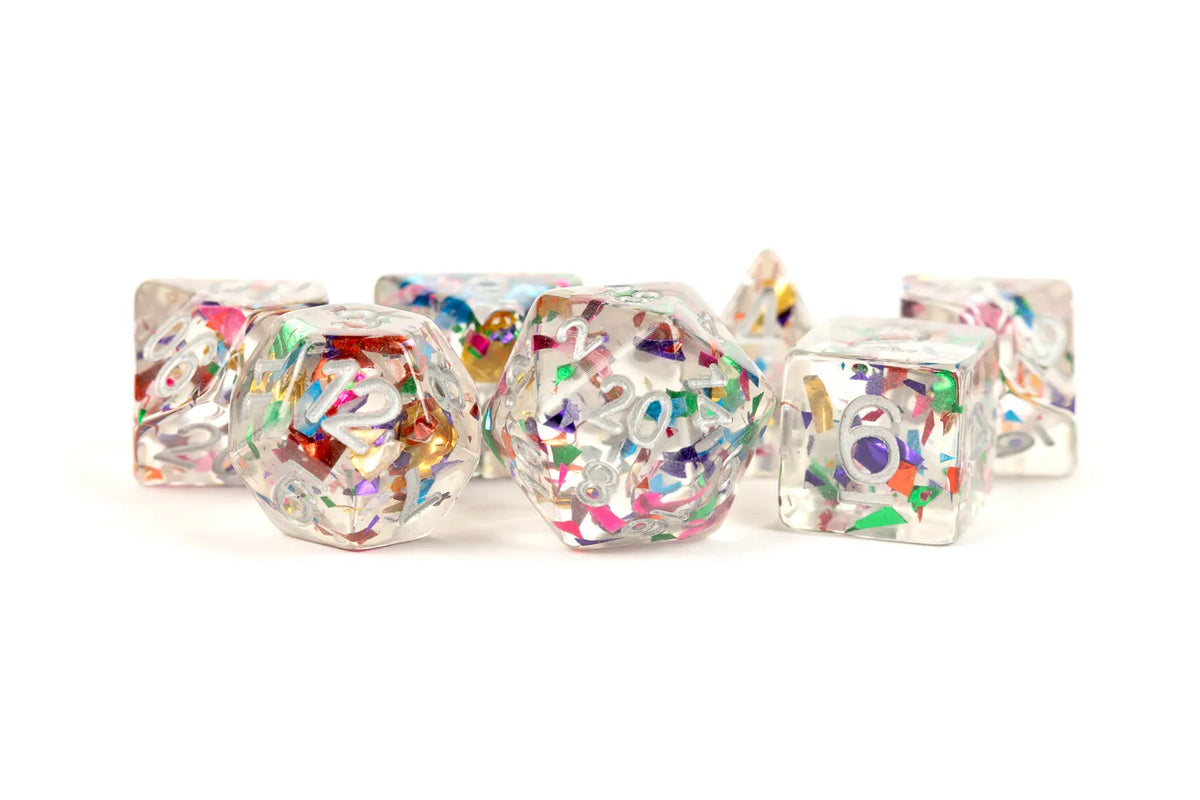 Rainbow Foil - 16mm Resin Dice Set