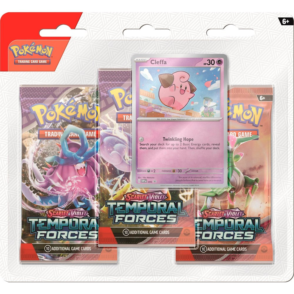 Pokemon TCG Scarlet & Violet - Temporal Forces 3-Pack Blister - Cleffa
