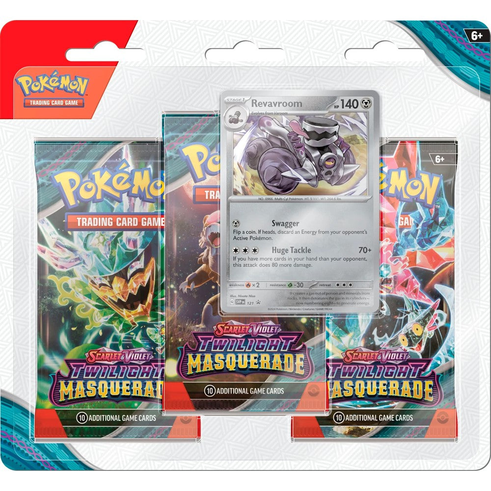 Pokemon TCG Scarlet Violet - Twilight Masquerade 3 Pack Blister | Revavroom