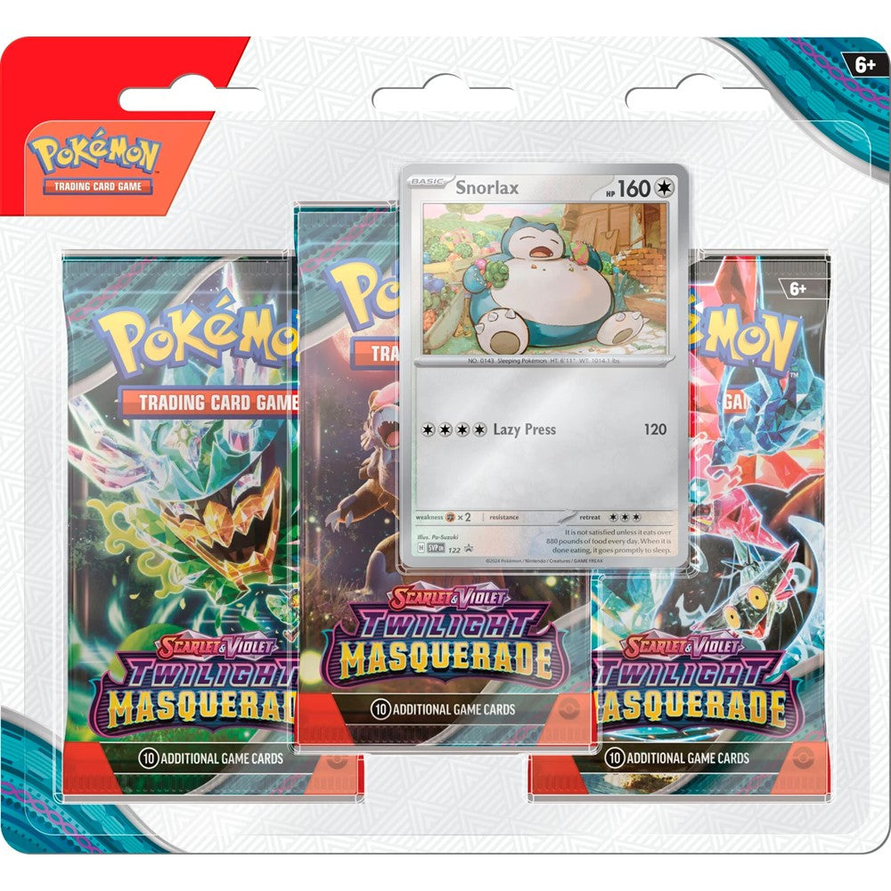Pokemon TCG Scarlet Violet - Twilight Masquerade 3 Pack Blister | Snorlax