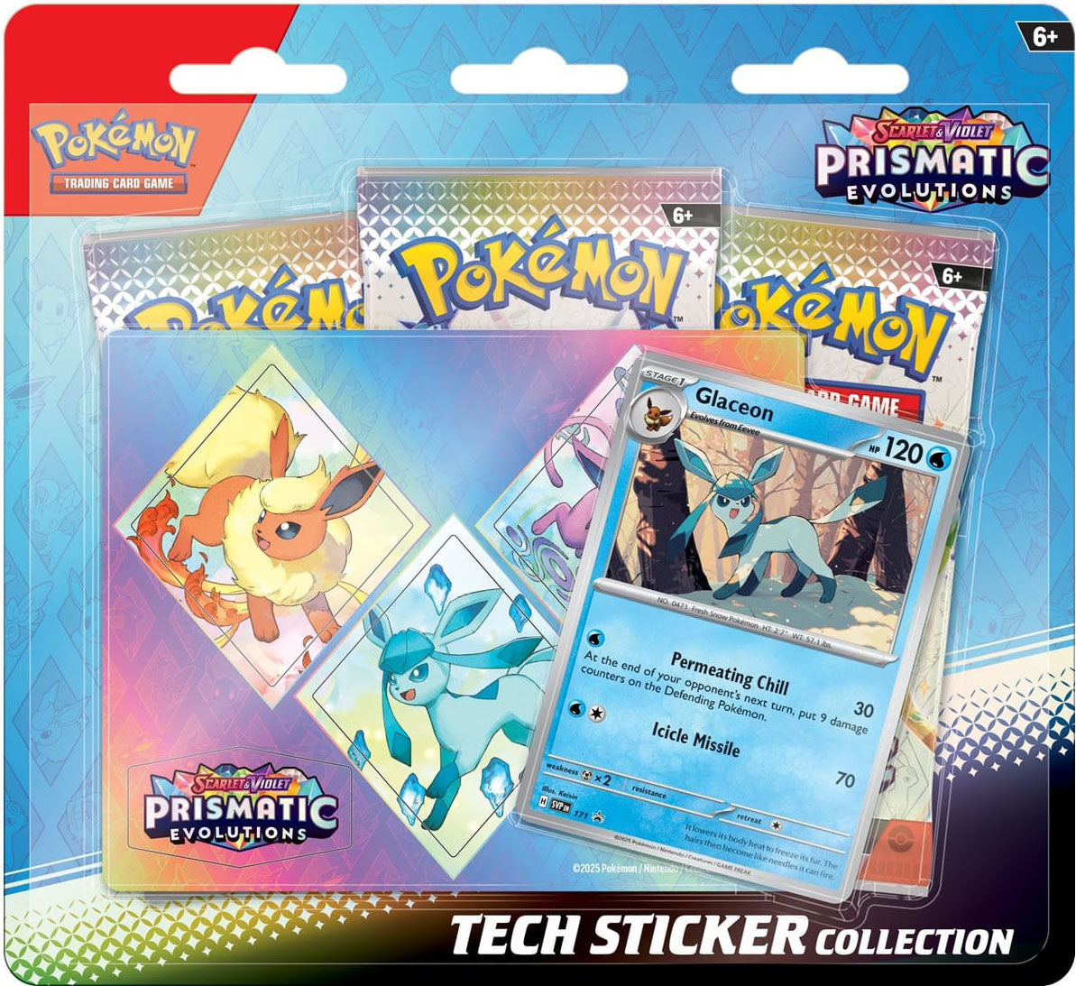 Pokemon: Scarlet &amp; Violet Prismatic Evolutions: Tech Sticker Blister | Glaceon