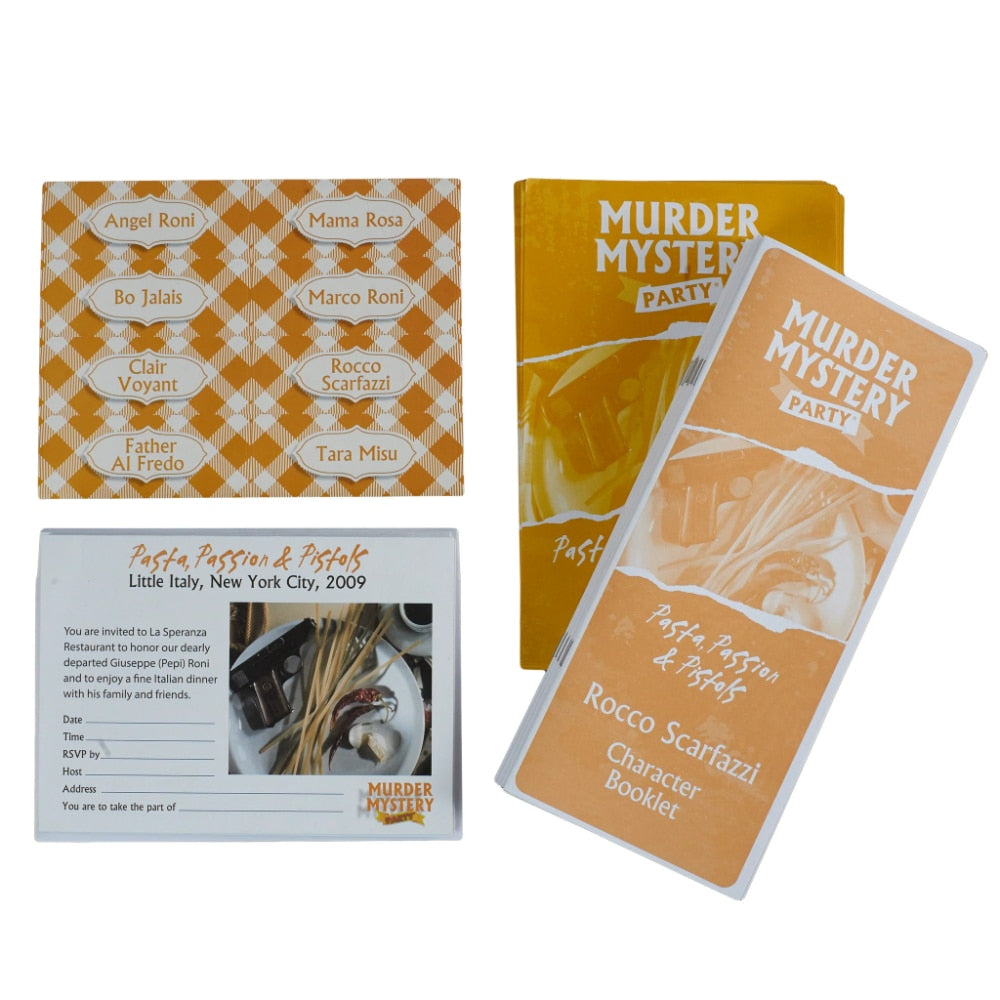 Murder Mystery Party Game - Pasta, Passion, &amp; Pistols