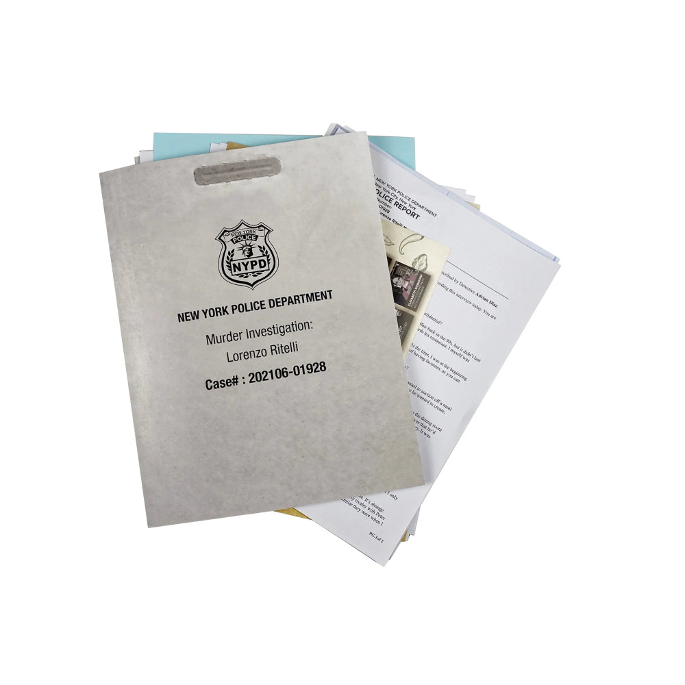 Murder Mystery Party Case Files - Death By Chef's Knife