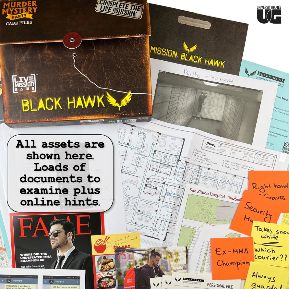 Murder Mystery Party Case Files - Mission Black Hawk