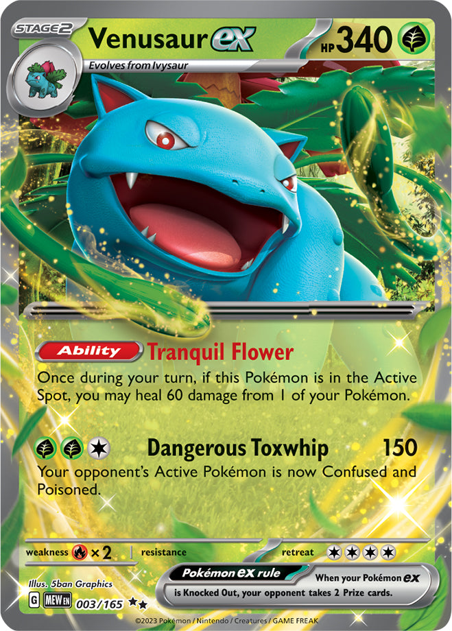 Pokemon 151: Blooming Waters Promos - Blastoise ex (MEWEN 009/165) & Venusaur ex (MEWEN 003/165)