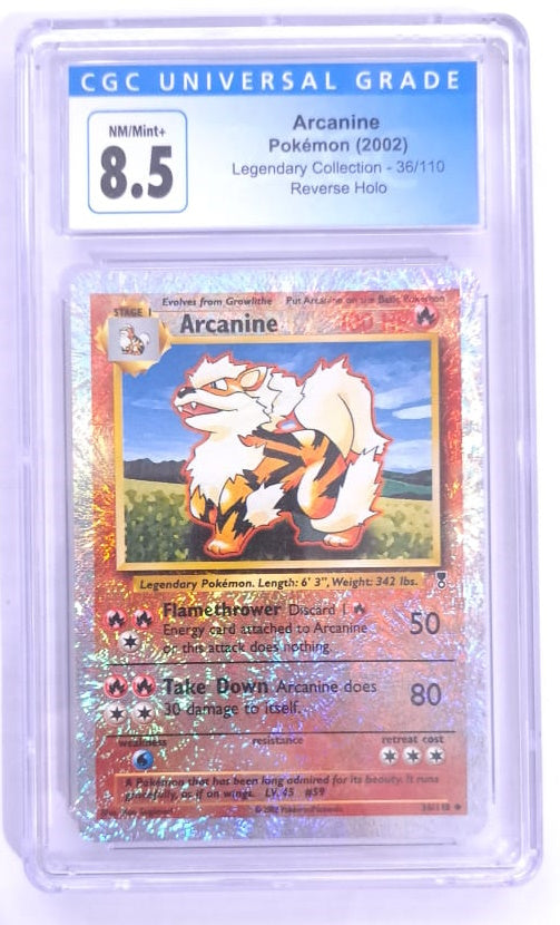 Graded Card | Arcanine | Legendary Collection Reverse Holo | CGC 8.5