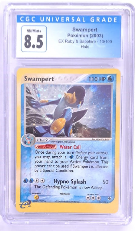Graded Card | Swampert | Ex Ruby &amp; Sapphire Holo | CGC 8.5