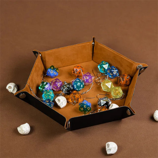 Foldable Dice Tray | Velvet | Brown