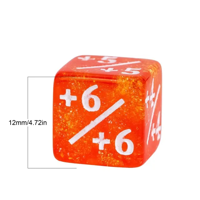 Level Up Dice | D6 12mm Positive Counters | Orange | 10 Dice