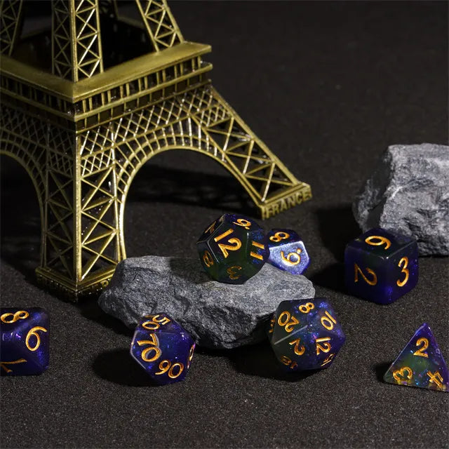 Level Up Dice | Galaxy Rounded | Purple Green