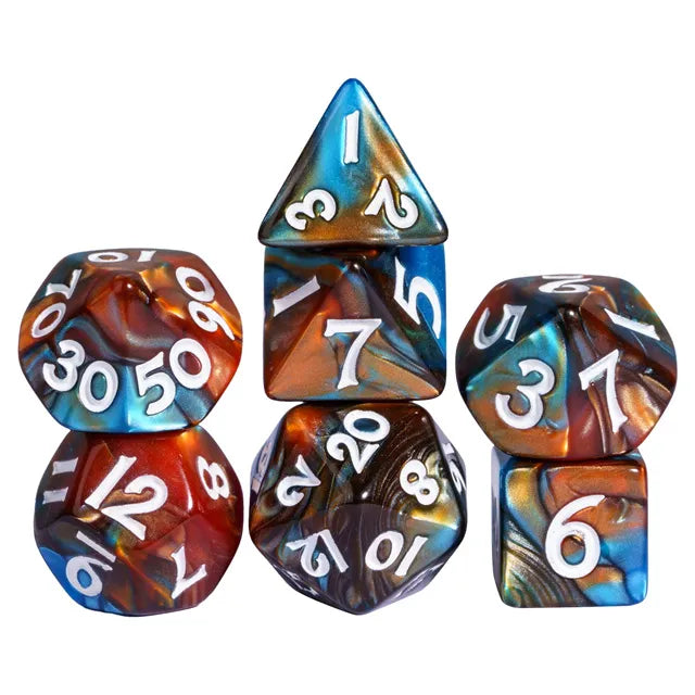Level Up Dice | Mini RPG Dice | Blue & Brown