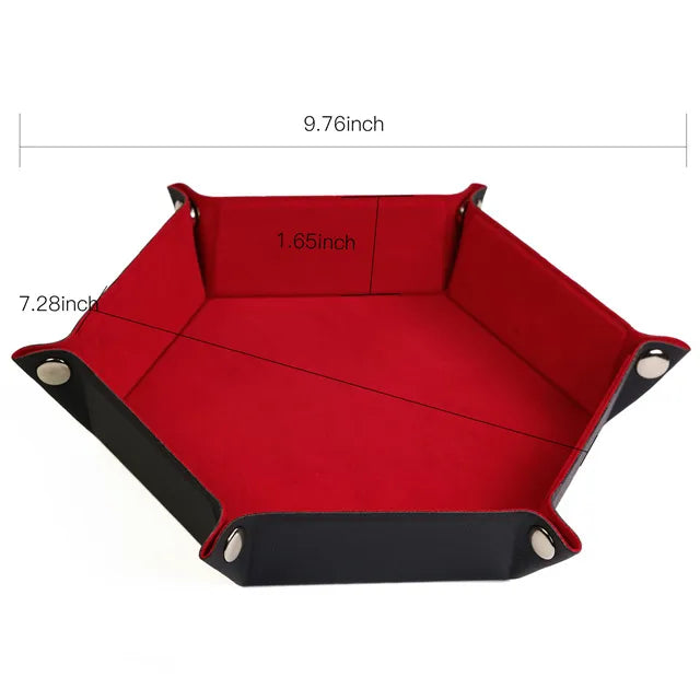 Foldable Dice Tray | Velvet | Red