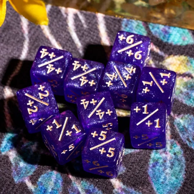 Level Up Dice | D6 12mm Positive Counters | Purple | 10 Dice
