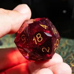 Level Up Handmade Dice | Large 30mm D20 | Red Swirl
