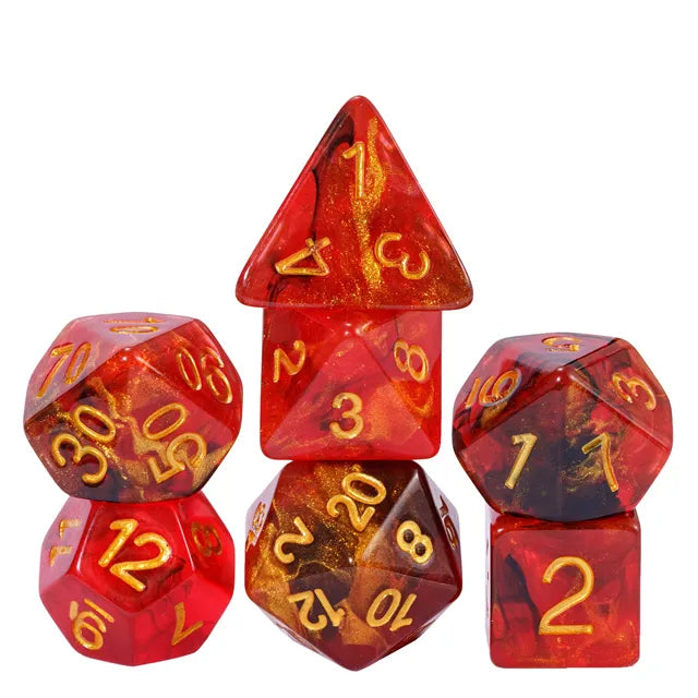 Level Up Dice | Gold Black Swirl