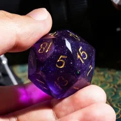 Level Up Handmade Dice | Large 30mm D20 | Purple Swirl