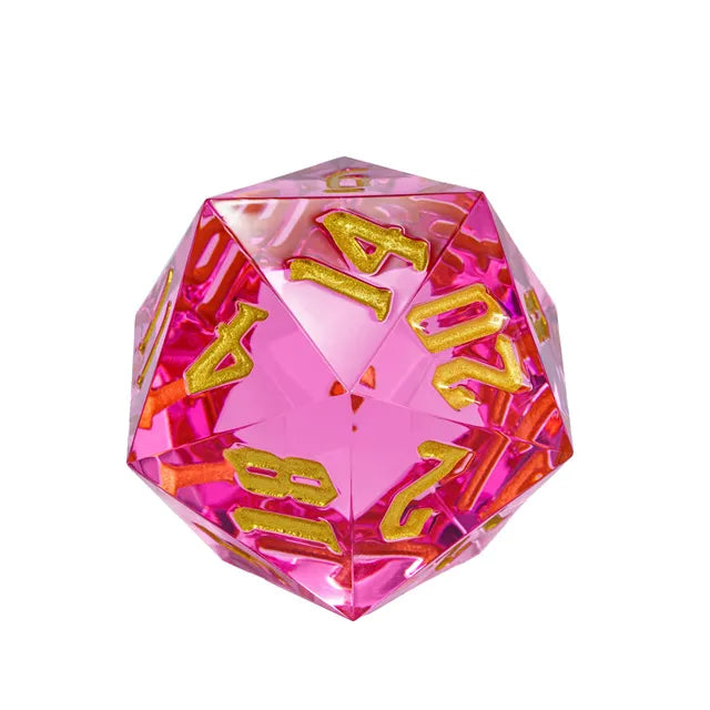 Level Up Dice | Giant 55mm D20 | Transparent Pink