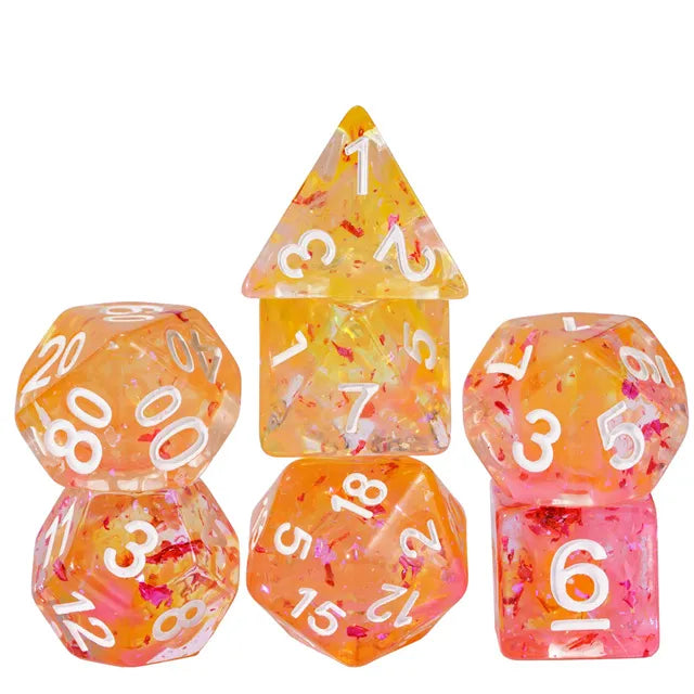 Level Up Dice | Foil Swirl | Red Yellow Pink