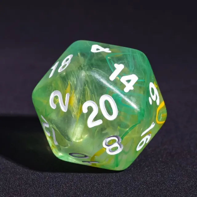 Level Up Dice | Translucent Two-Color Swirl  | (Green/Yellow)