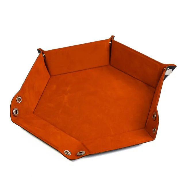 Foldable Dice Tray | Velvet | Orange