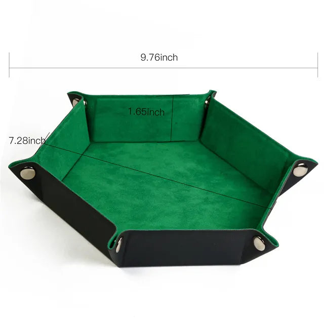 Foldable Dice Tray | Velvet | Green