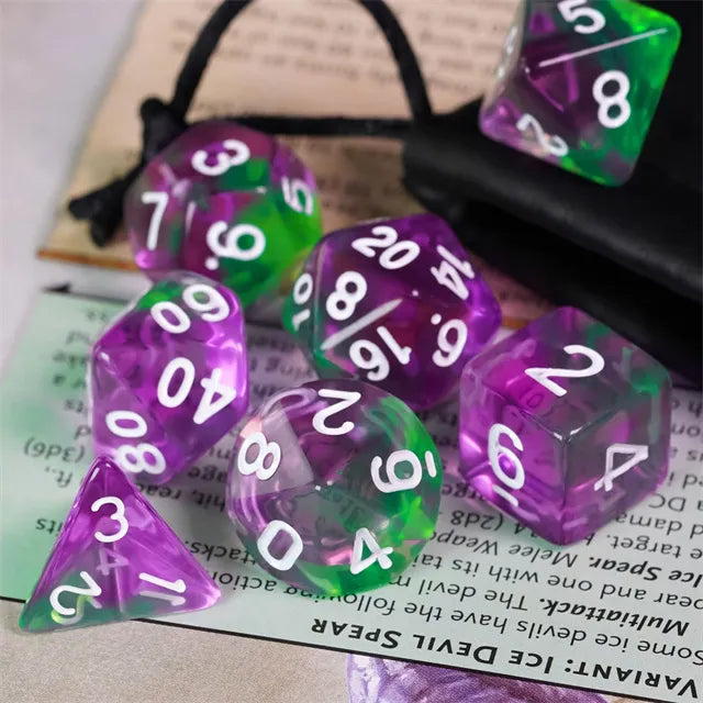 Level Up Dice | Twin Colours | Translucent Purple Green