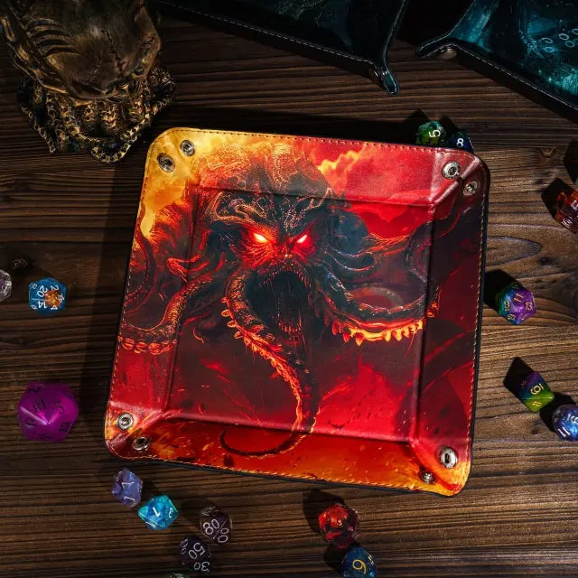 Foldable Dice Tray | Kraken | Red