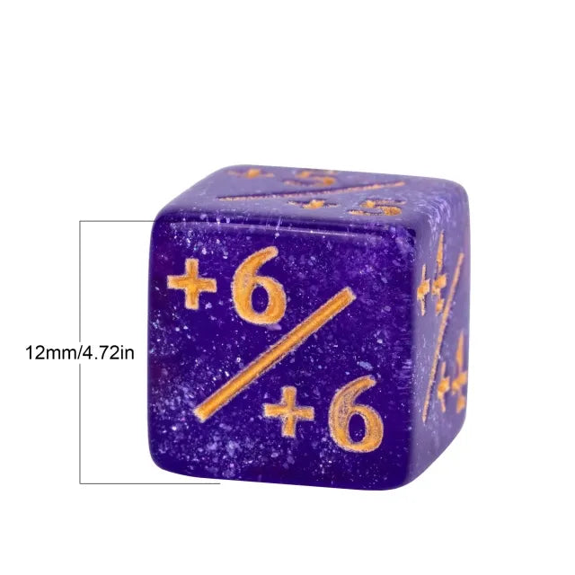 Level Up Dice | D6 12mm Positive Counters | Purple | 10 Dice