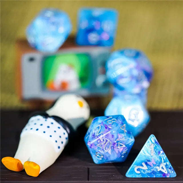Level Up Dice | Butterfly | Blue White