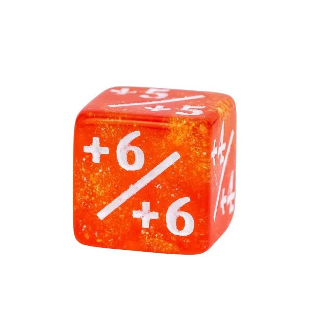 Level Up Dice | D6 12mm Positive Counters | Orange | 10 Dice