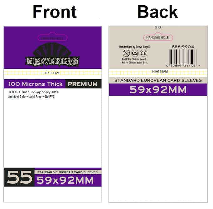 Sleeve Kings | Standard European Card Sleeves (Size 59 x 92 mm) | Premium