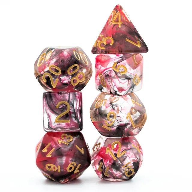 Level Up Dice | Smokey Swirl | Red Black