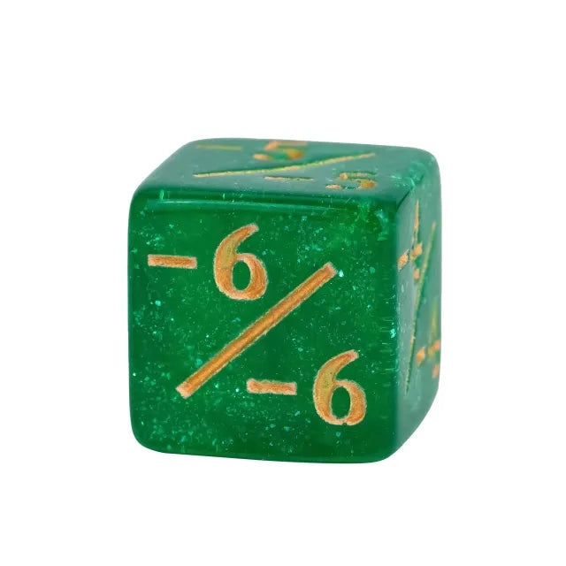 Level Up Dice | D6 12mm Negative Counters | Green | 10 Dice