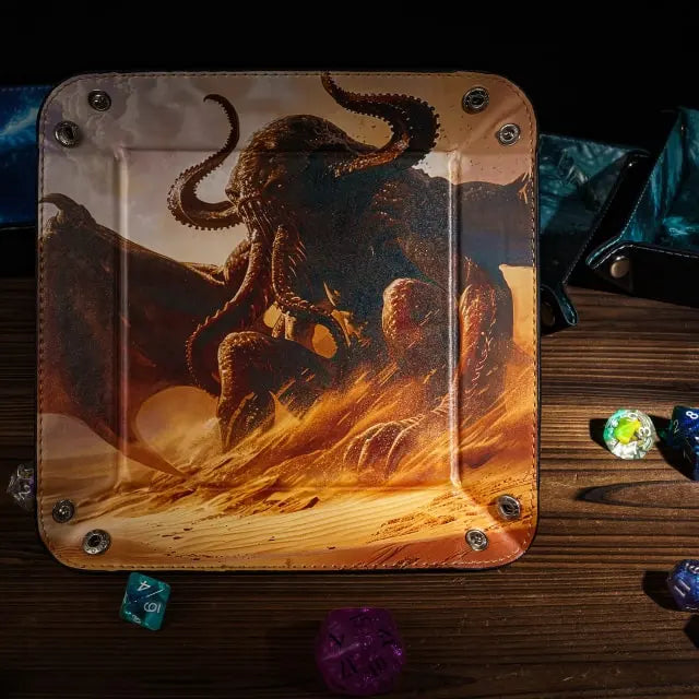 Foldable Dice Tray | Kraken | Brown