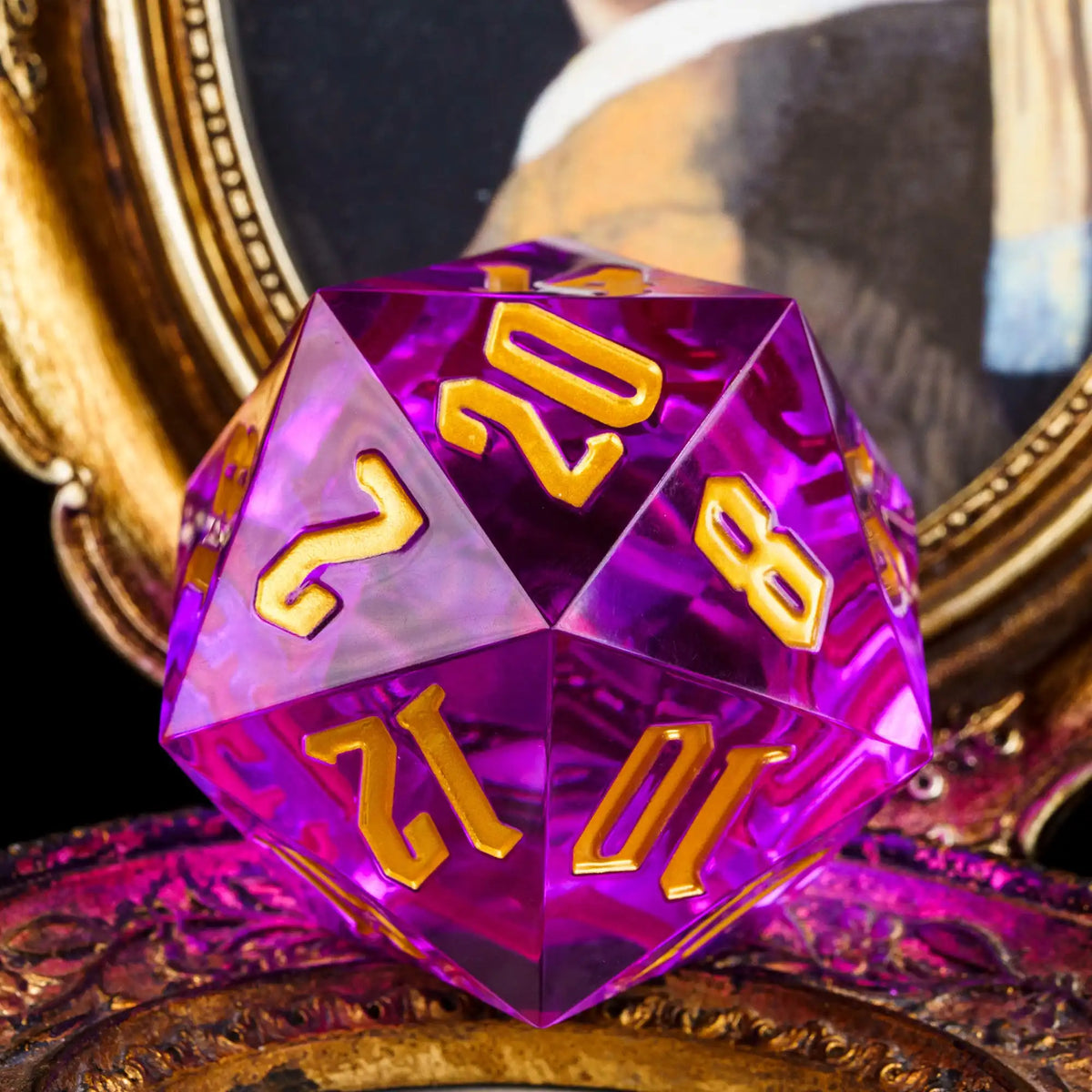 Level Up Dice | Giant 55mm D20 | Transparent Purple