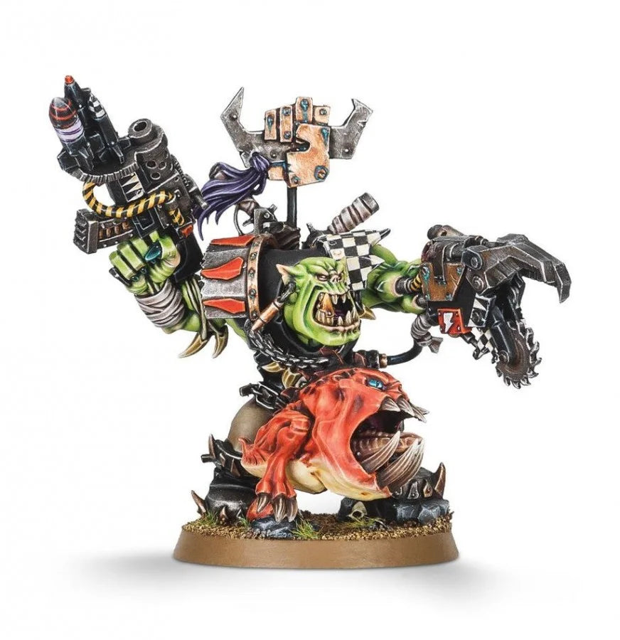 Warhammer 40K: Orks - Ork Warboss with Attack Squig