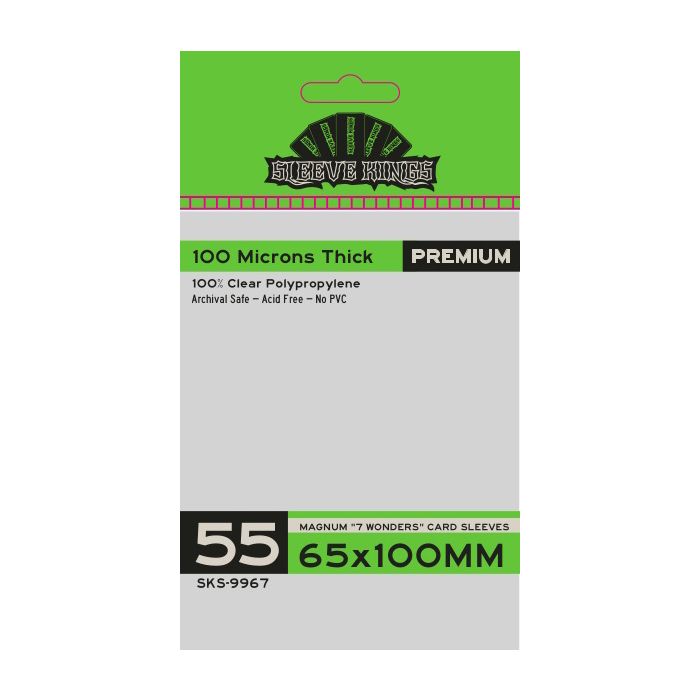 Sleeve Kings | Magnum 7 Wonders Card Sleeves (65 x 100mm) | Premium