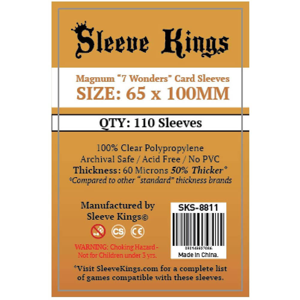 Sleeve Kings | Magnum "7 Wonders" Card Sleeves (Size 65 x 100 mm) - Level Up Store Sleeve Kings | Magnum "7 Wonders" Card Sleeves (Size 65 x 100 mm) - Level Up Store