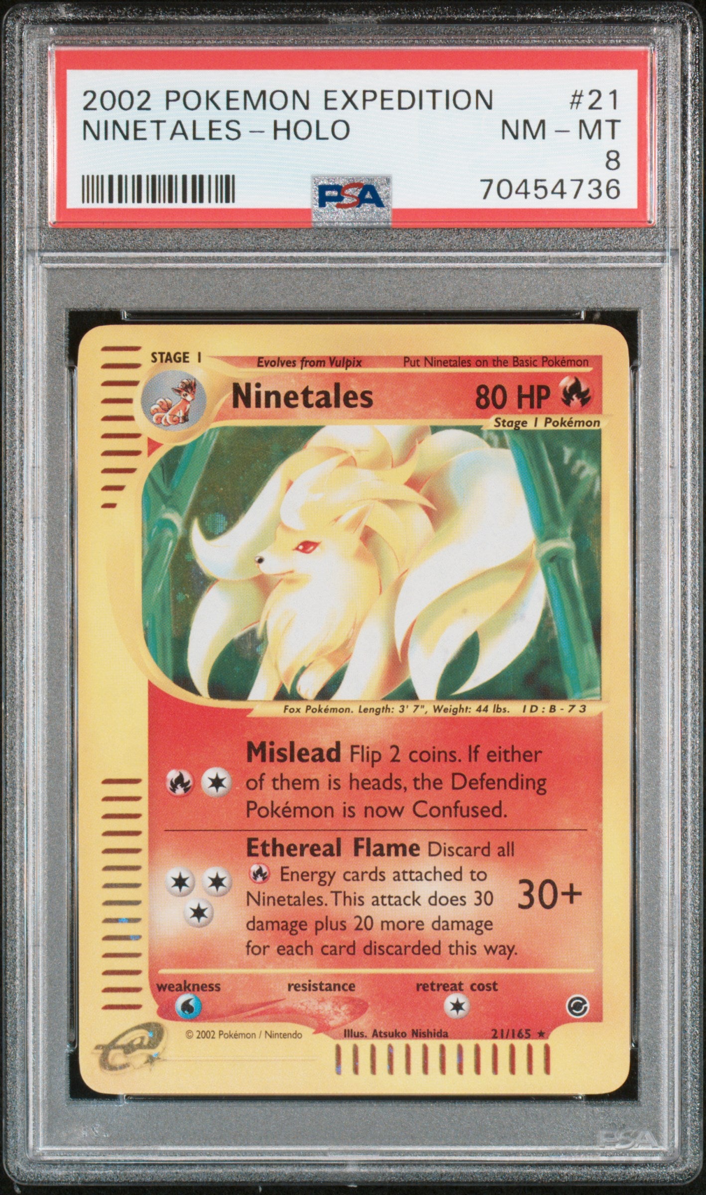 2002 ninetales pokemon card Graded Card | Ninetales | Expedition holo | PSA 8